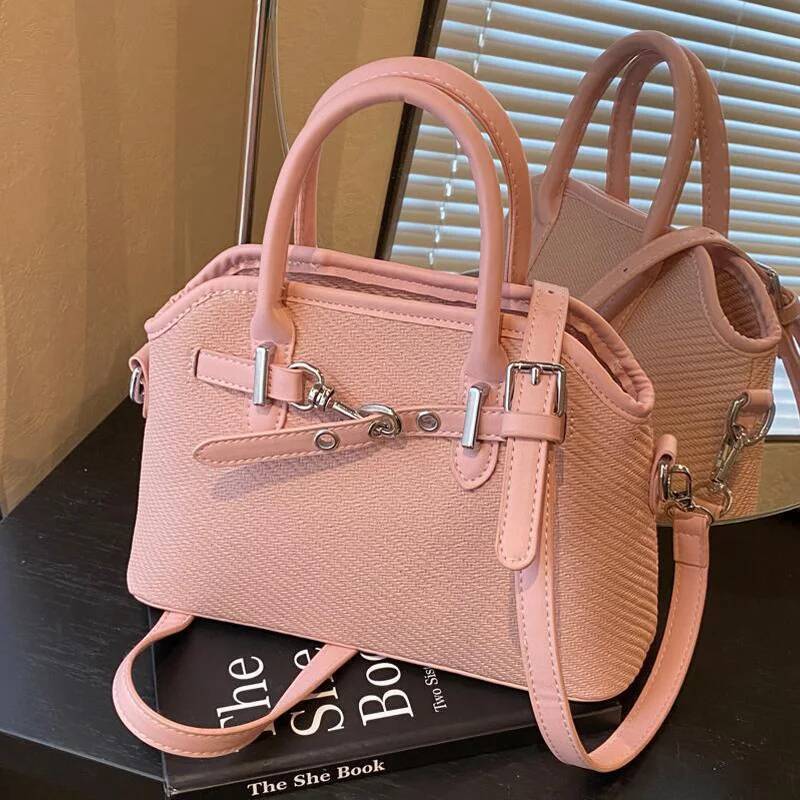 2025 New Handbag, Korean Fashion Texture Leather, niche designer, women's contrasting color, casual commuting, new small square bag