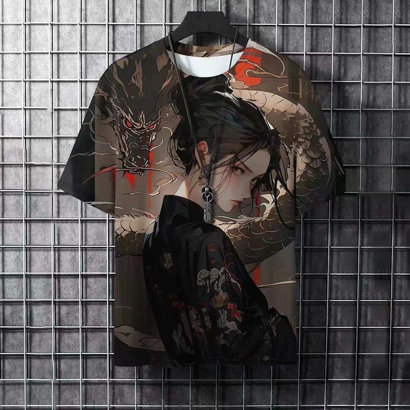 2025 Summer New Men's T-shirt New Summer Men's Round Neck Printed Fashion T-shirt Fashion Short Sleeve Casual Designer Loose Popular Top