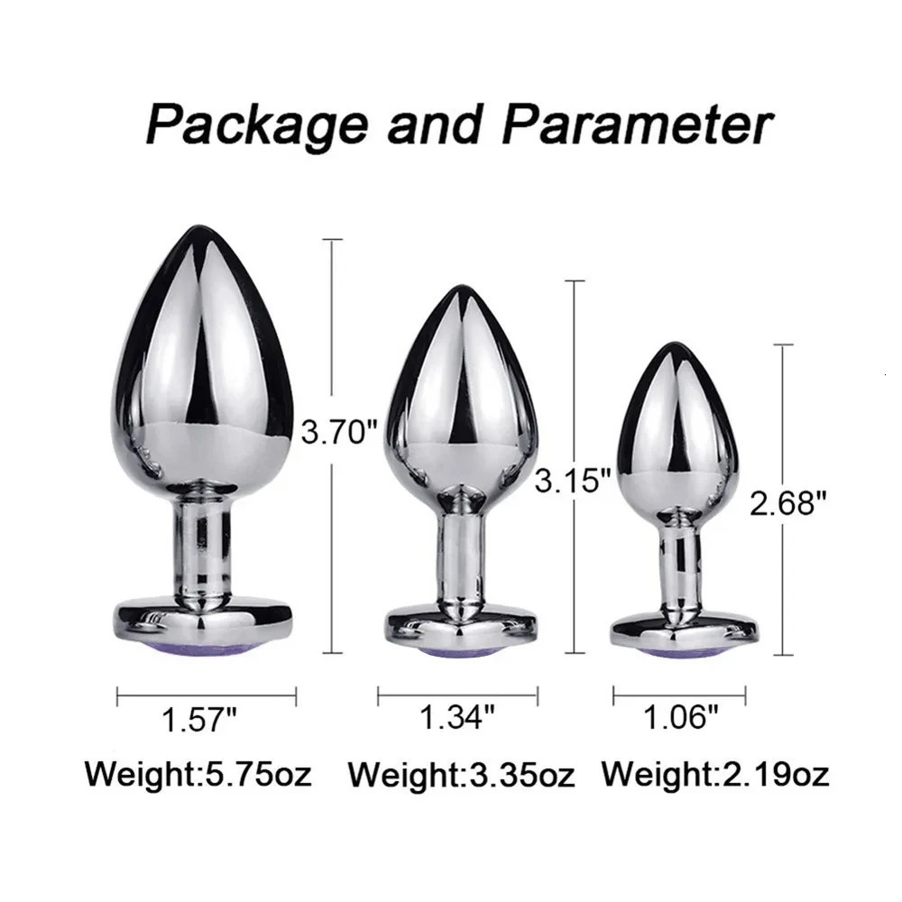 3PCS SML Metal Anal Plug Butt Plug Sex Toy Butt Toy for Women Men Couples Adult Game Masturbator Anal Diamond Sex Shop 250603