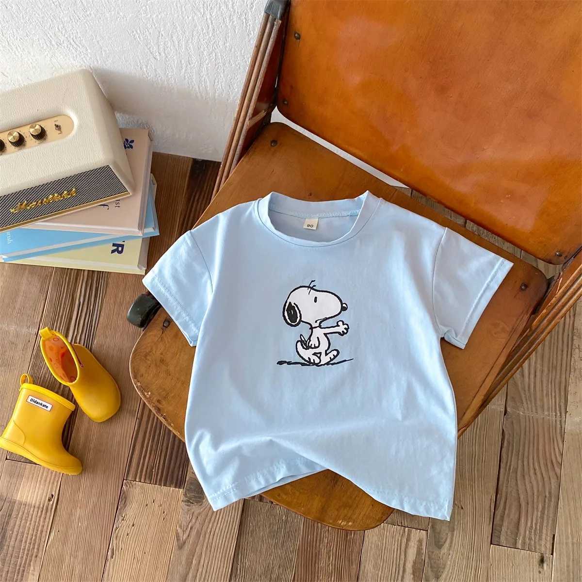 2024 cartoon Kids Girls Clothing Summer Round Neck Loose Short Sleeves Cute Printed Top Comfortable T-shirt For Baby BoyT250603
