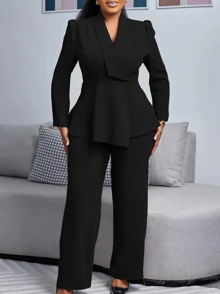 2 Piece Women Sets Plus Size Arrival Matching Two Pieces Sets Blazer Coat Top Pants Suits Outfits Clothing250530