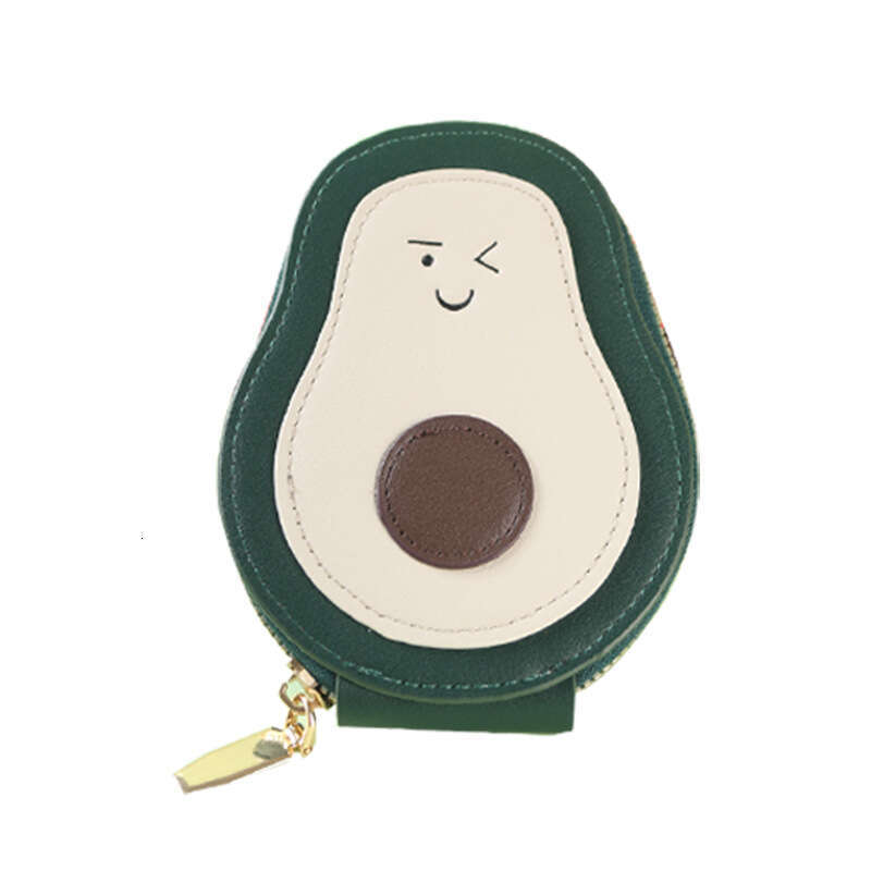 2024 Cute Avocado Accordion Card Holder Ins Multi-Card Slot Storage Zipper ID Bag Cartoon Coin Purse