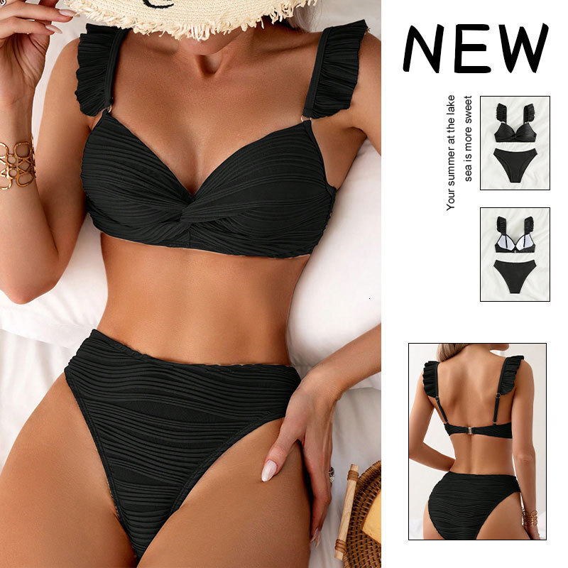 Outdoor Summer Beach Sexy Women Free Shipping 2025 New Designer Shoes 2025 New Solid Color Flyedge Split Women's Beach Sexy Bikini Hot Spring Swi