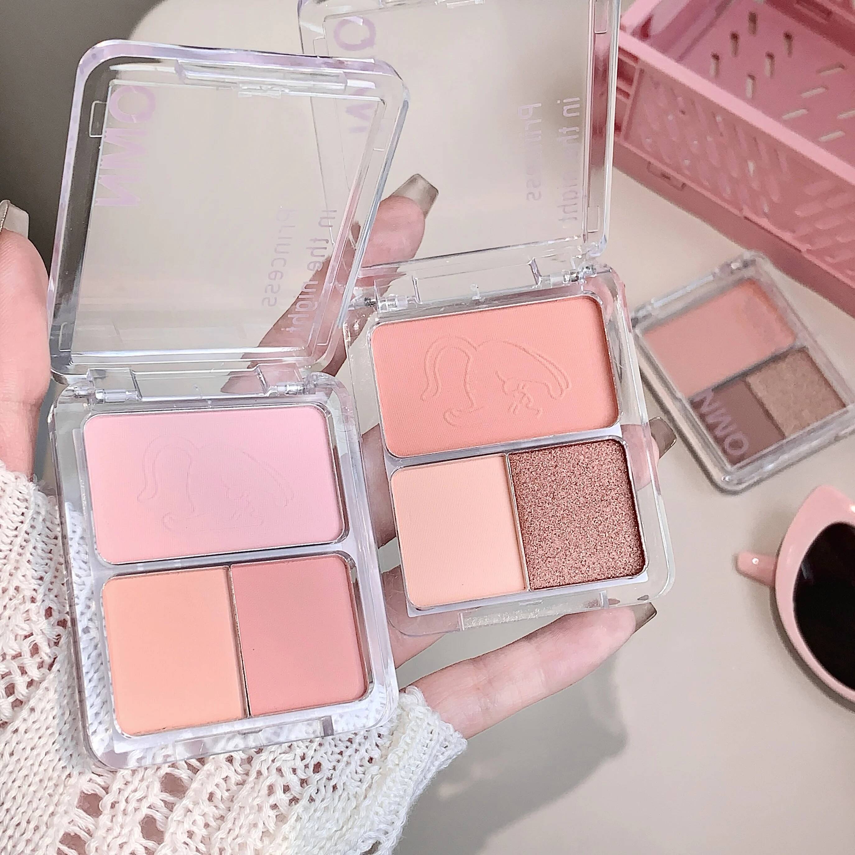 QMN Three-color Matte Pearlescent Long-lasting Makeup Eyeshadow Palette For Beginners
