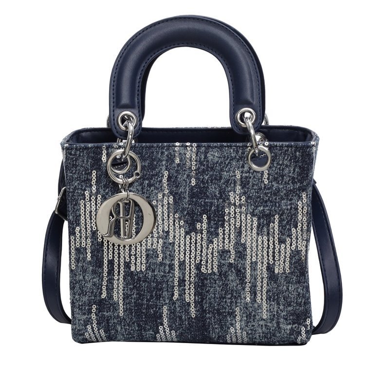 Free Shipping Exquisite And Fashionable Handbag For Women Versatile Denim Fabric Bag Designer Princess Diana Bag High-end And Trendy Diagonal Cross Wo