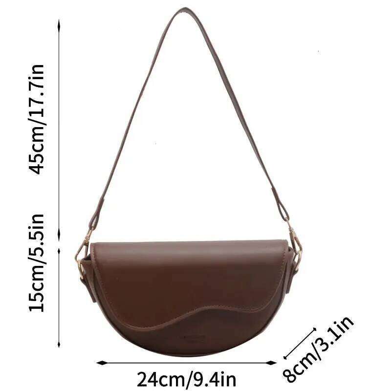 Small Leather Saddle Armpit Bags For Women Summer Chain Shoulder Crossbody Bag Ladies Vintage Underarm Handbags Woman Bolsa