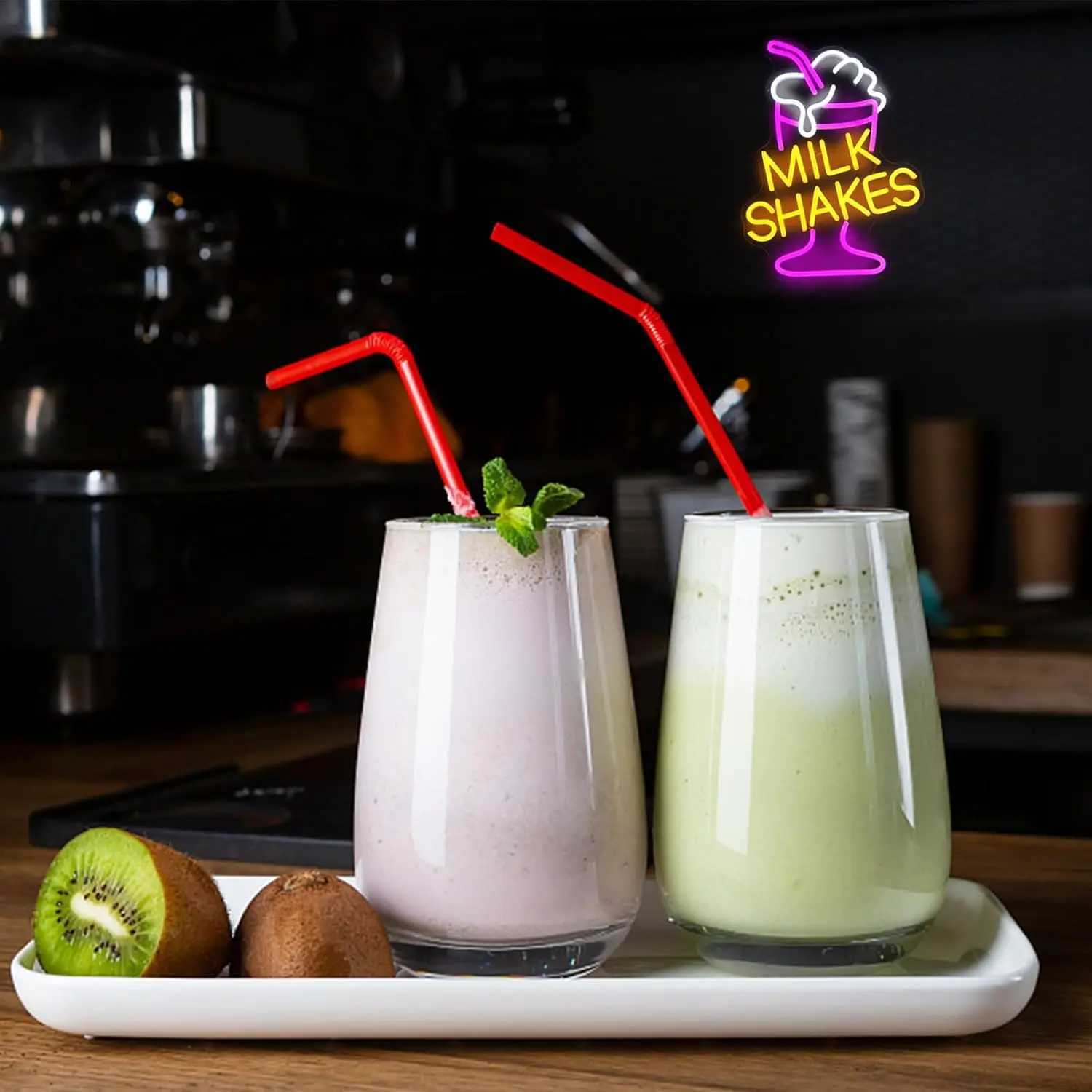 Milk Shakes Neon Signs Ice Cream Neon Sign Milk Tea LED Neon Light Frozen Yogurt Food Drink Restaurant Dessert Shop Bar Decor XJ250602