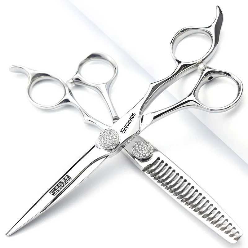 440C Japanese Stainless Hairdressing Scissors 6 Inch / 7 Inch Hair Scissors Right hand Barber Shears Left Handle Hair Cutting S2563