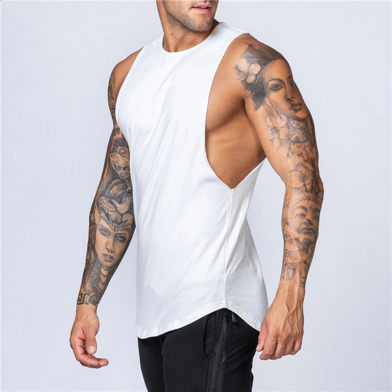 Mens Gym Clothing Summer Fitness Cotton Tank Top Men Jogging Bodybuilding Sleeveless Shirt Breathable ONeck Casual Muscle Vest 250527