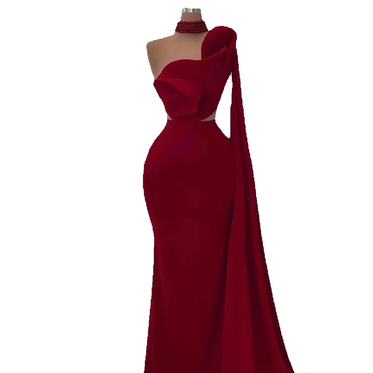 Elegant Evening Dresses Sexy One Shoulder Ruffles Flowers Party Banquet Dance Slim Sleeveless Party Prom Gowns Vestidos De Noche