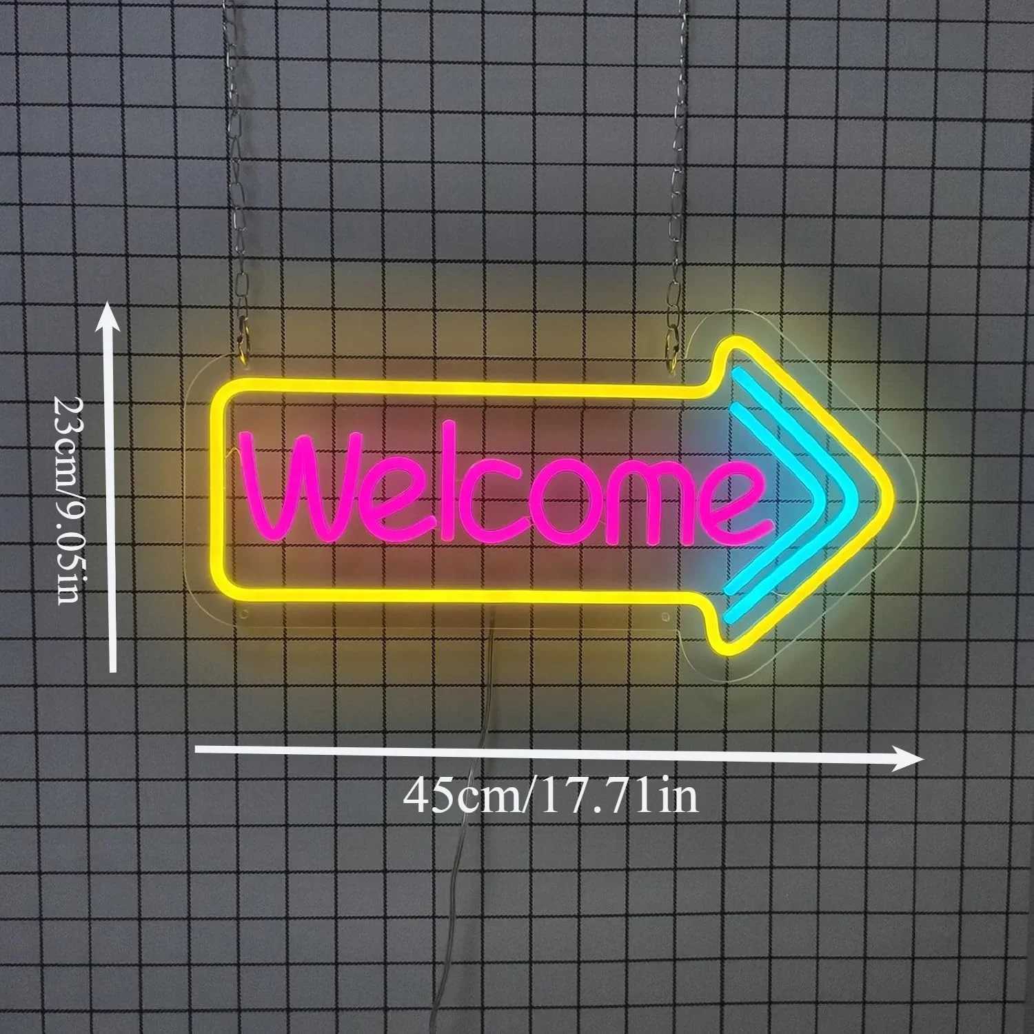 Welcome Neon Light LED Neon Sign Wall Decor for Home Office Cafe Party Bar Business USB Powered Holiday Gift for Adult Friend XJ250602