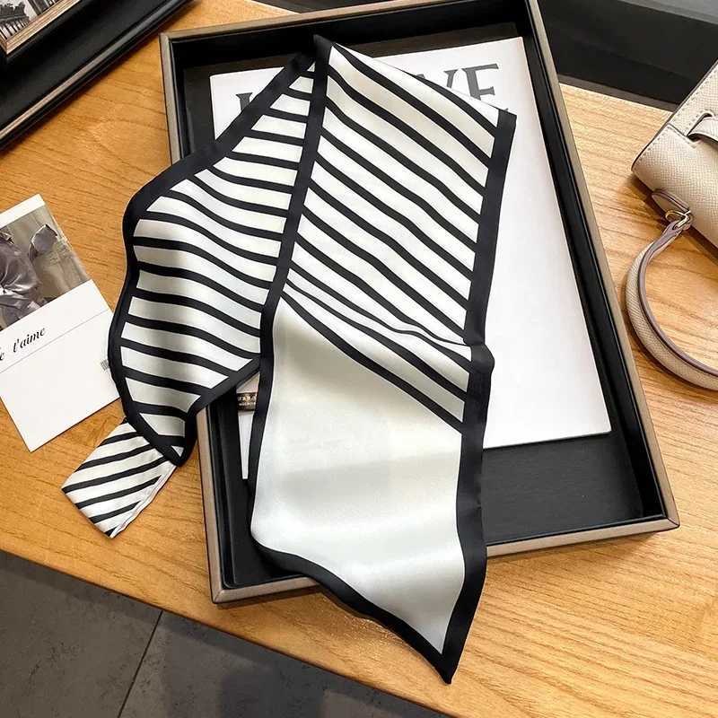 Spring/Summer 13*76cm Long Headband Fashion Ribbon Decorative Luxury Imitation Silk Scarf Womens Occupation Neckerchief W250602