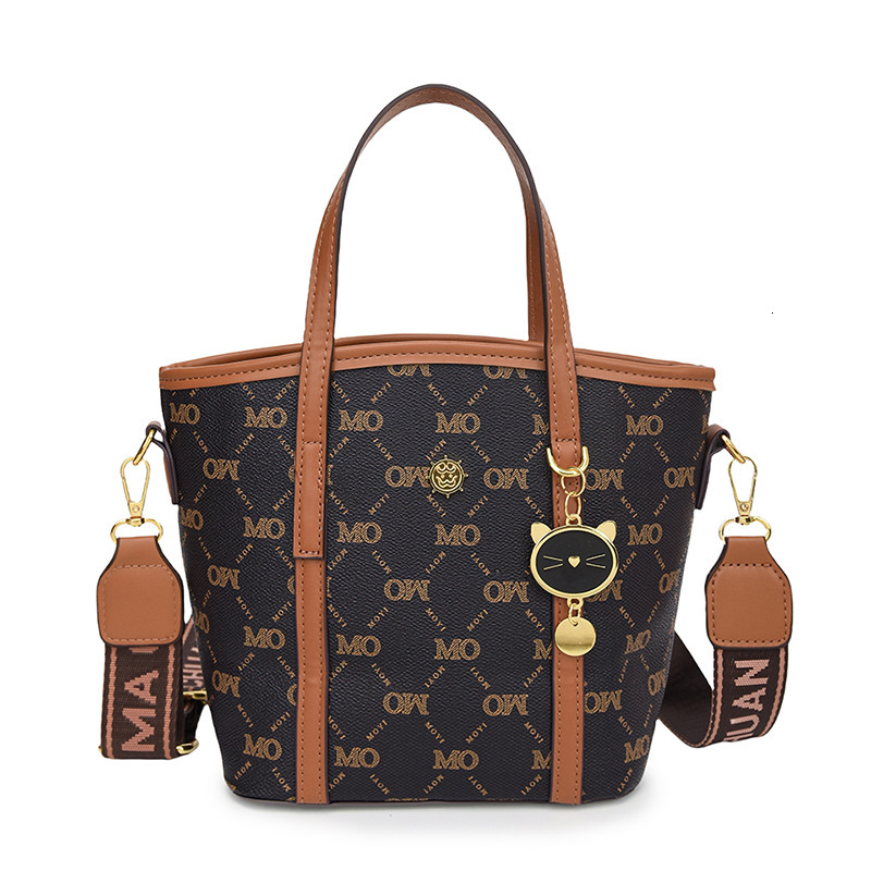 High Quality New Free Designer Bag 2024 Summer New Cat Print Bucket Fashionable Commuting Multifunctional Single Shoulder Crossbody Bag