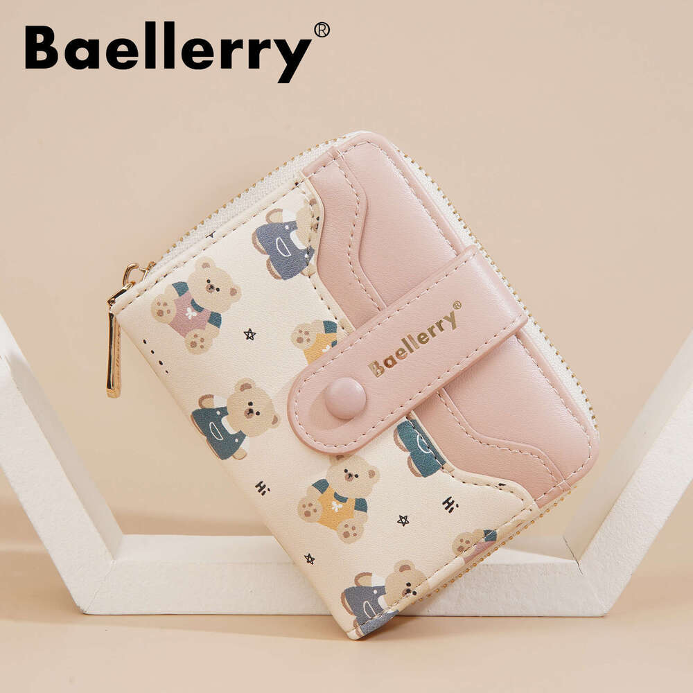 New Bear Cartoon Zipper Coin Purse Card Holder Integrated Student Women's High-end Wallet