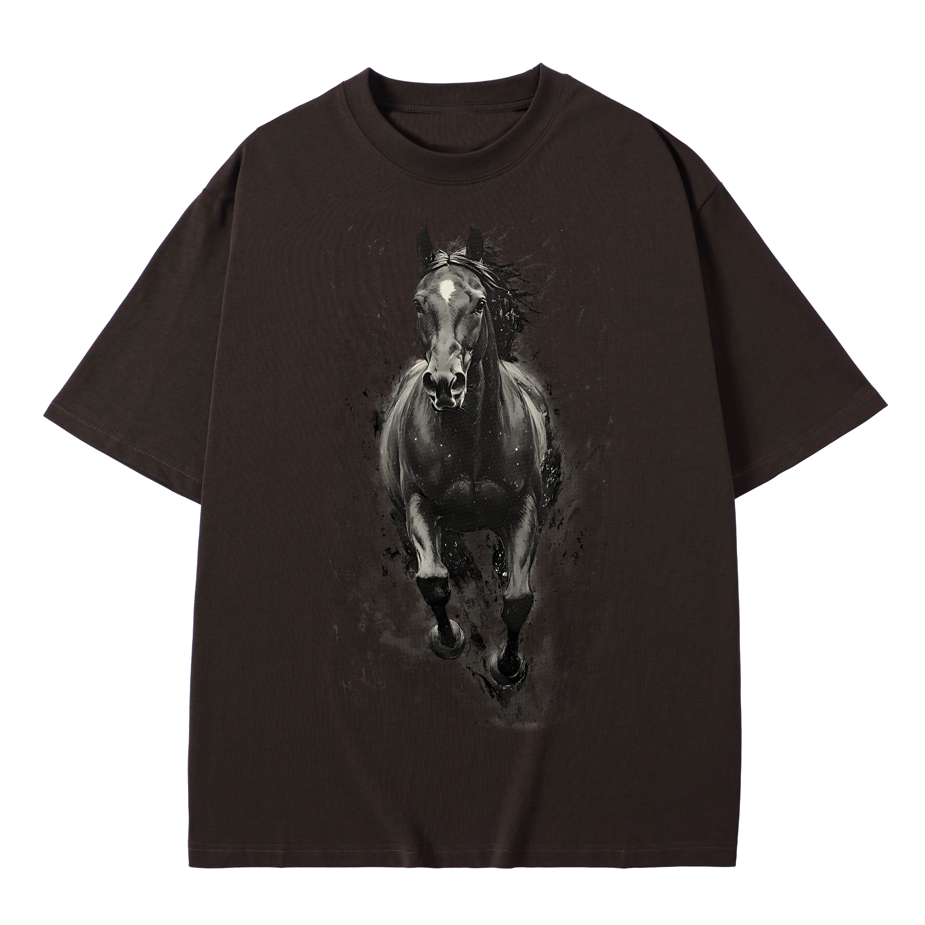 T-shirt men's top designer cotton T-shirt Silver warhorse short sleeved clothing high-quality fashionable T-shirt BROADTRUE