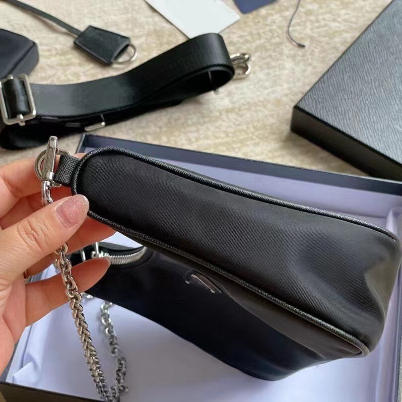 P Home Three-in-one Bag For Women Nylon Underarm Bag Luxury Bag New Hobo Crossbody High-end Niche Waterproof Fabric Designer Pack Chain Bag