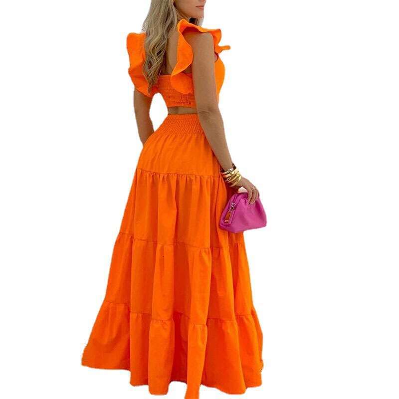 Spring European American Commuting Mid Waist Sexy Suspender Dress Fashion Women's Two-Piece Set, 2025 New Style, Chic and Elegant Clothing