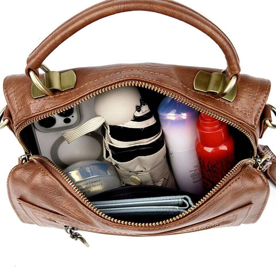 Women Soft Leather Top-Handle Bags Designer Handbags Ladies Large Shoulder Crossbody Bag Casual Tote Commuting Sac A Main