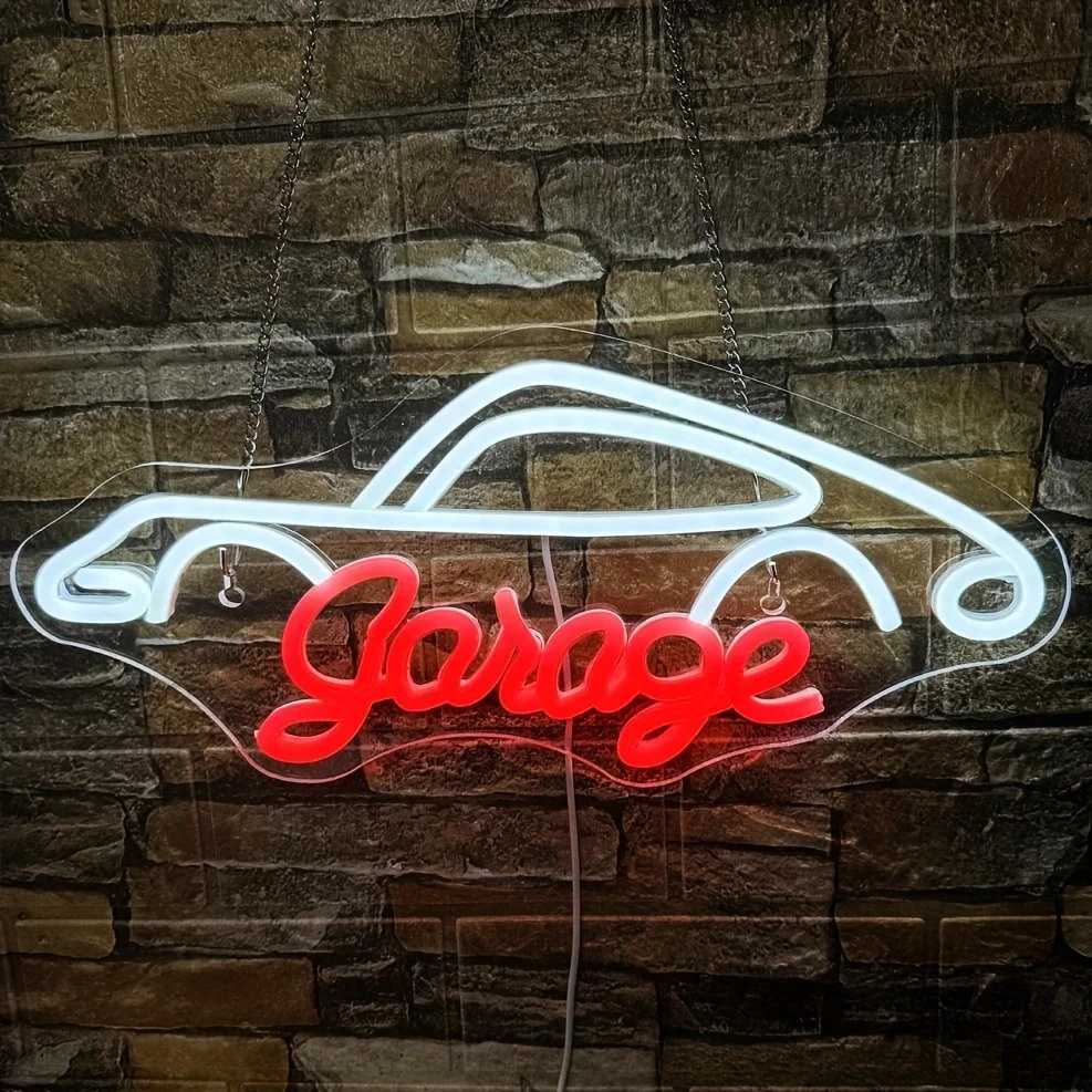 Garage Neon Sign Car LED Neon Light Dimmable USB Powered for Car Repair Shop Car Garage Car Park Bar Man Cave Lot Decor XJ250602