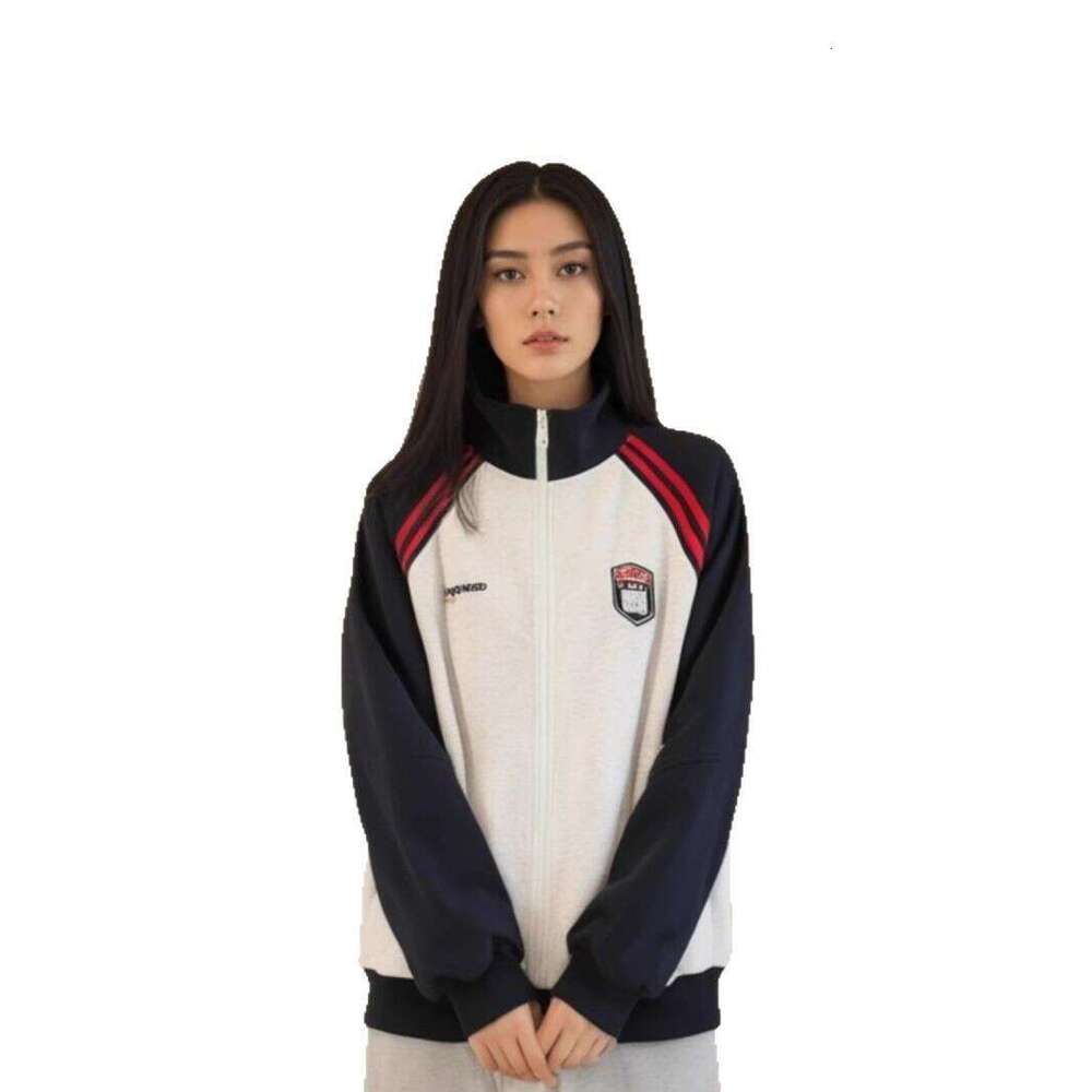 Chinese Style American Jacket For Women Spring And Autumn High-End Patchwork Raglan Sleeve Sweatshirt Cardigan Trend B5