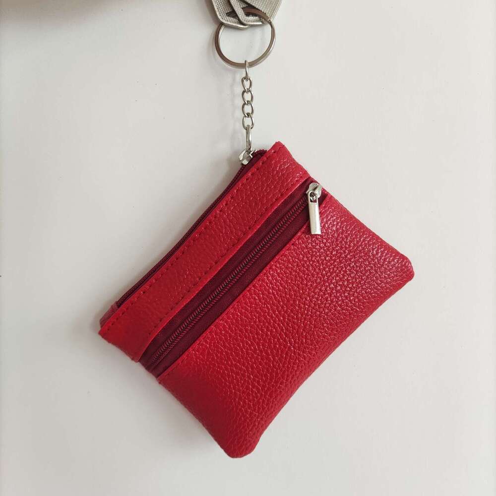 New Soft Leather Men's and Women's Card Holder Fashion Trend Keychain Pendant Mini Gift Storage Bag Coin Purse