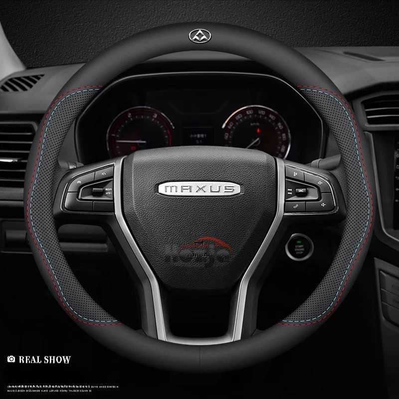 Car Leather Steering Wheel Cover for SAIC Maxus eTerron 9 T60 T90 EV eDeliver 9 7 5 3 G90 G70 G50 PLUS G10 Auto Accessories R250603