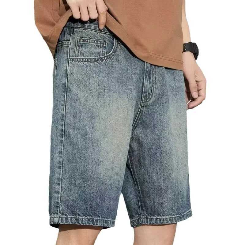 Summer Denim Shorts Mens Loose-Fit Straight-Leg Casual Workwear Pants Washing Five-Piece Jeans T250603