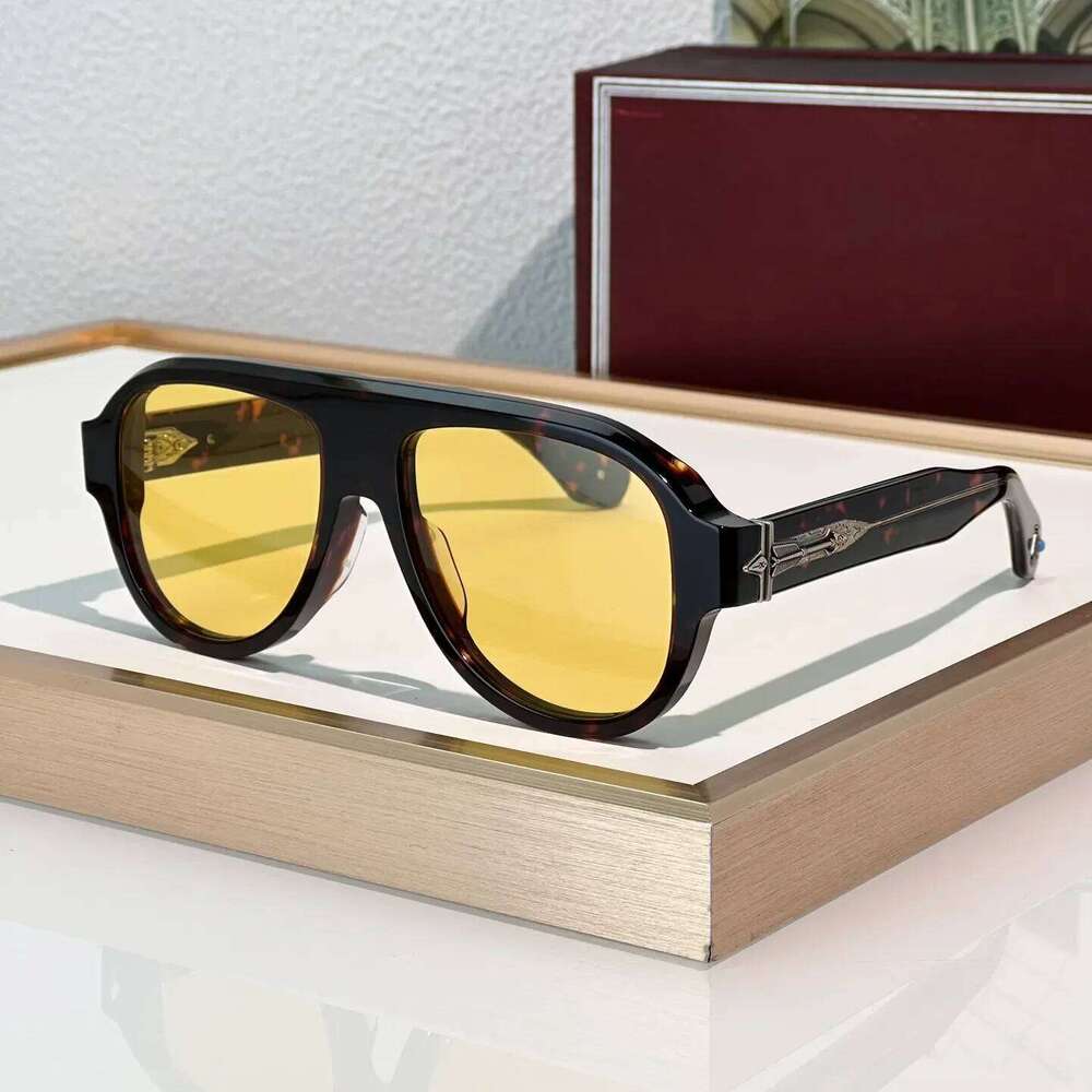 Fashion Sunglasses For Women And Men Driftwood Noir Style Anti-Ultraviolet Retro Plate Full Frame Design Glasses Random Box