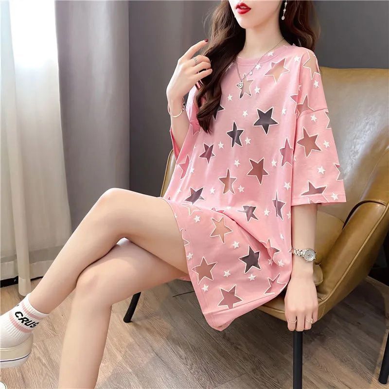2025 new spring and summer women's T-shirt new hollow print design women's short sleeved T-shirt loose summer new Korean fashion designer yo