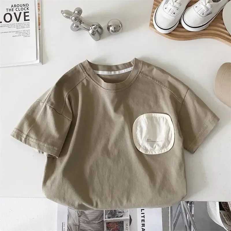 2024 Summer Boy Children Patch Hip Hop Short Sleeves T-shirt Girl Baby Loose Casual Tops Kid Cotton Tees Fashion Toddler Clothes T250603