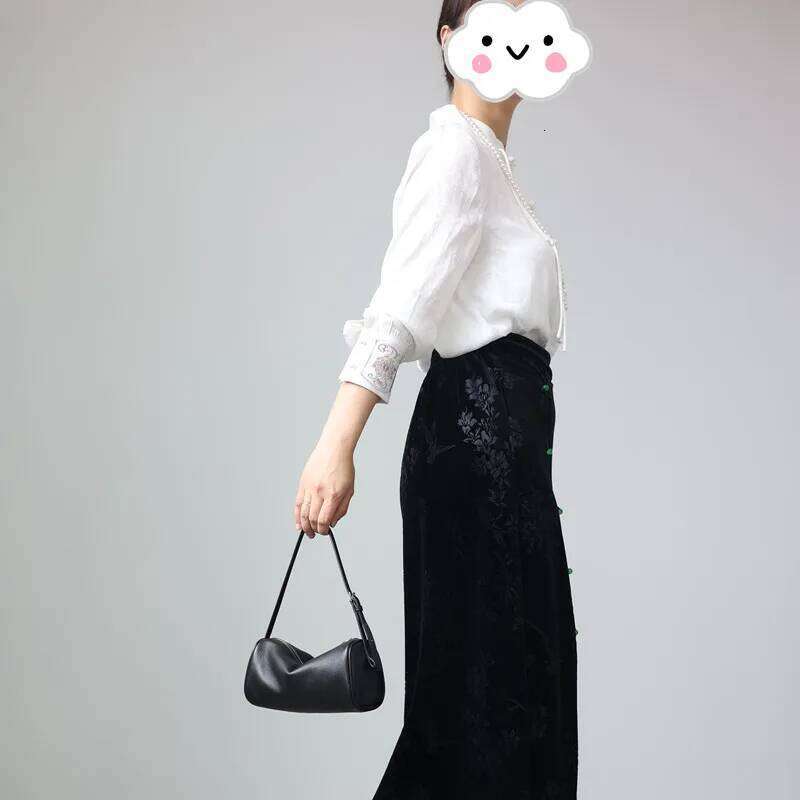 Women's Bags Designer Full Grain Leather Soft Balck Small Size Crossbody Bags For Women Adjustable Shoulder Strap Underarm Bag Portable Handbag