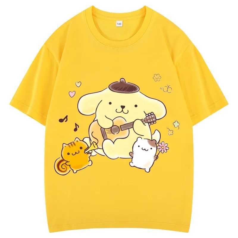 Pom Purin T-shirt Set Kids Cartoon Casual Summer Teen Short-sleeved Girls T-shirt Boys Clothing T250603