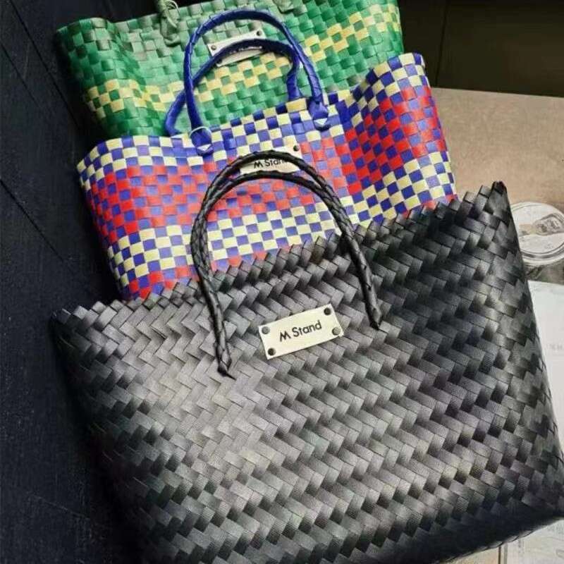 Large Capacity Handwoven Basket Open Shopping Daily Versatile Commuter Women's Shoulder Tote Bag