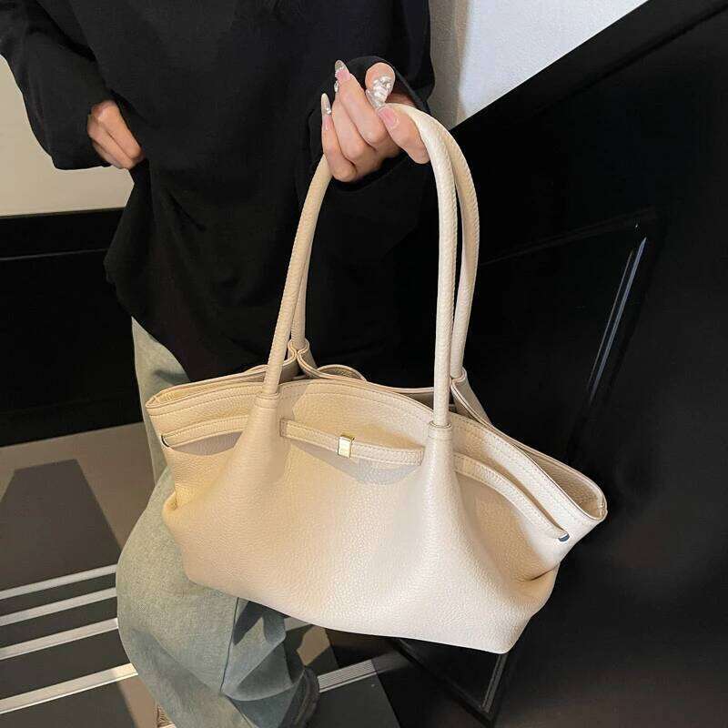 MOODS Lychee Pattern Underarm Shoulder Bags For Women Soft PU Leather Large Capacity Mini Tote Bag 2025 Designer Handbags
