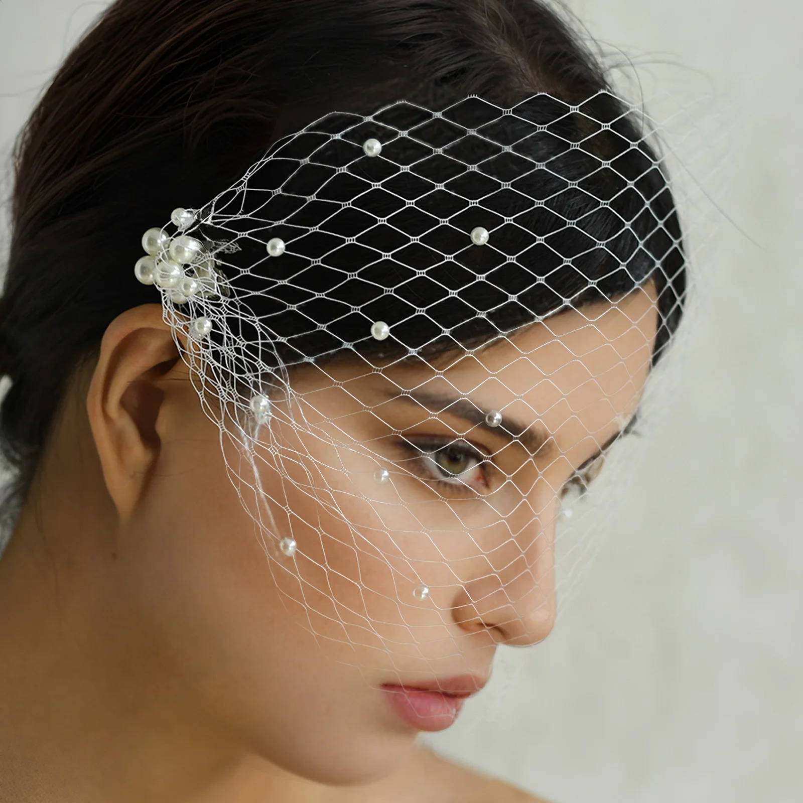 MMQ MA08 Bride Single Pearl Headdress Dress Elegant Simplicity veil bride cathedral 250530