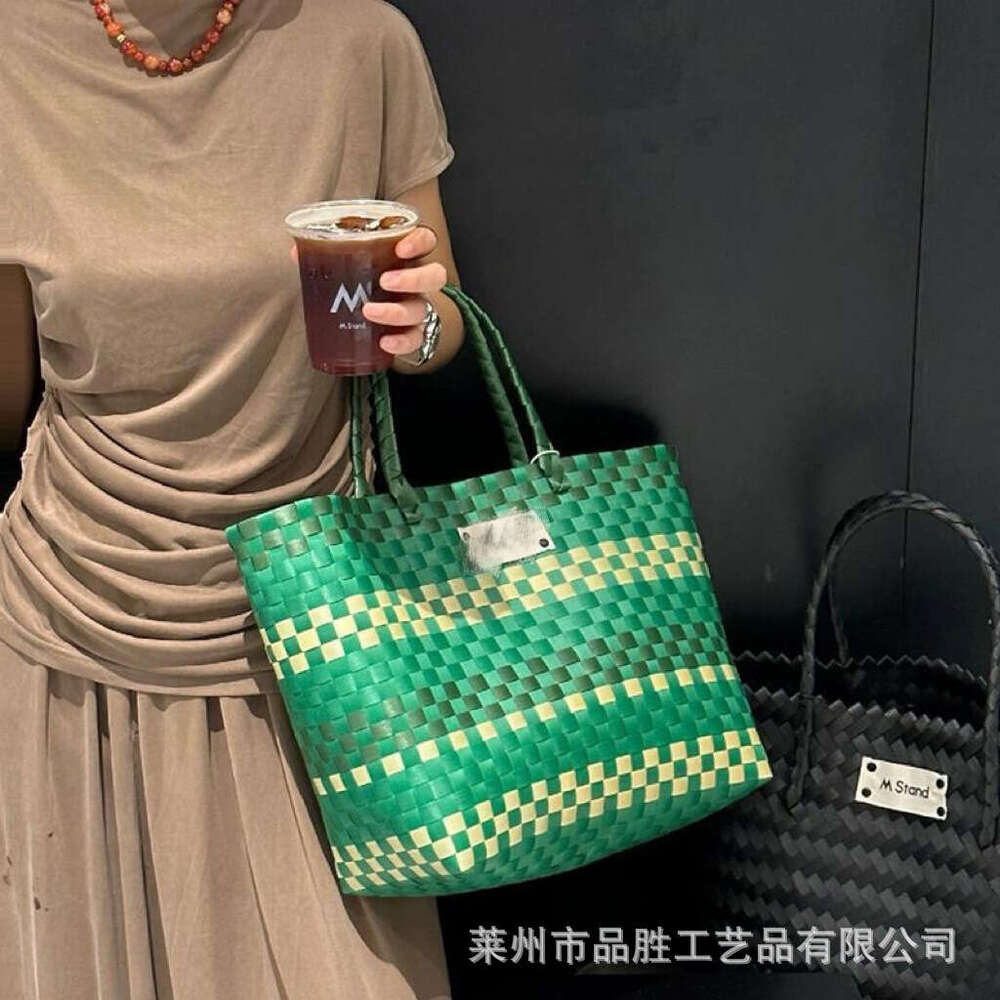 Large Capacity Handwoven Basket Open Shopping Daily Versatile Commuter Women's Shoulder Tote Bag