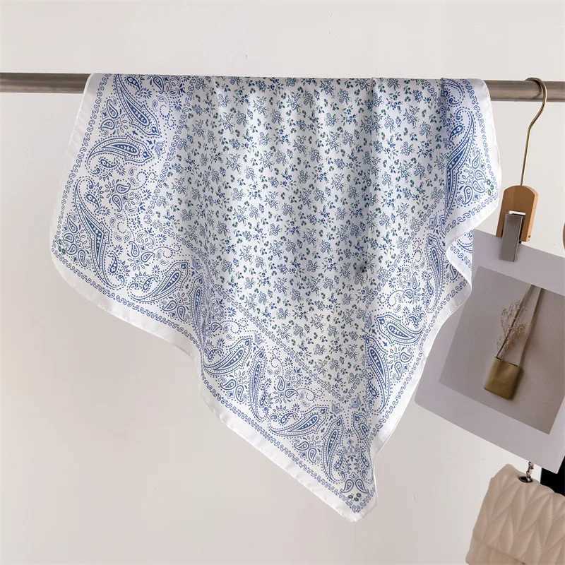 68cm Pellis Cashew Print Scarf Womens Spring and Summer New Imitation Silk Scarf Fashion Versatile Headscarf Shawl W250602