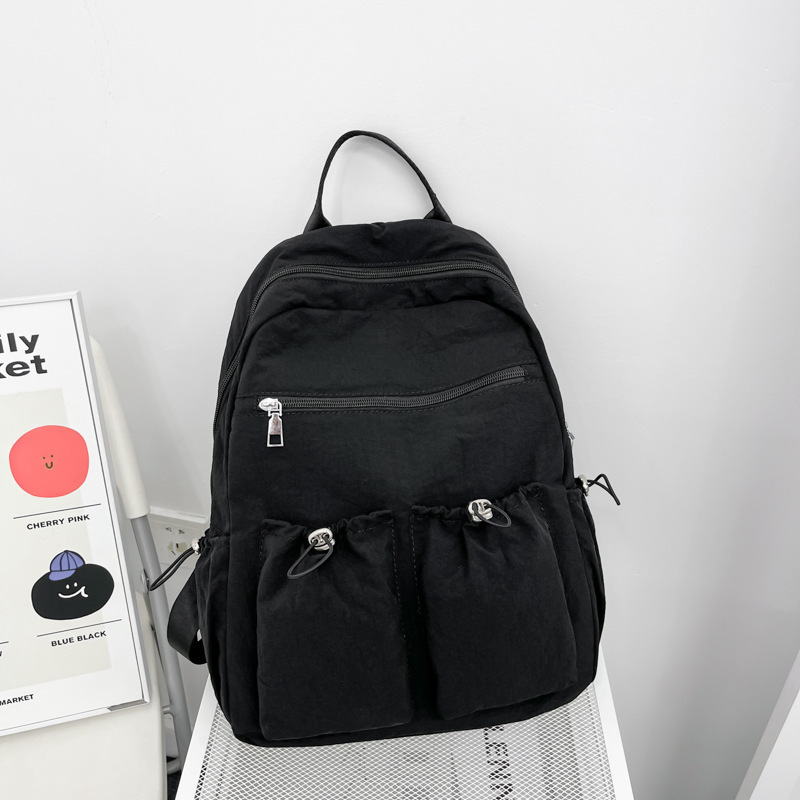 College Simple Style Versatile New Casual Large Capacity Double Shoulder Bag Middle Lightweight Travel Backpack for High School Students