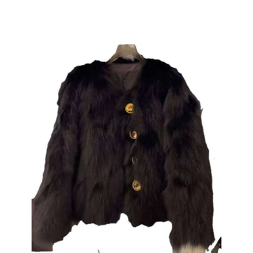 Retro Faux Fur Short Coats Women Casual Loose Single-Breasted Plush Coat Female Winter Elegant Chic Warm Thick Street Outwear