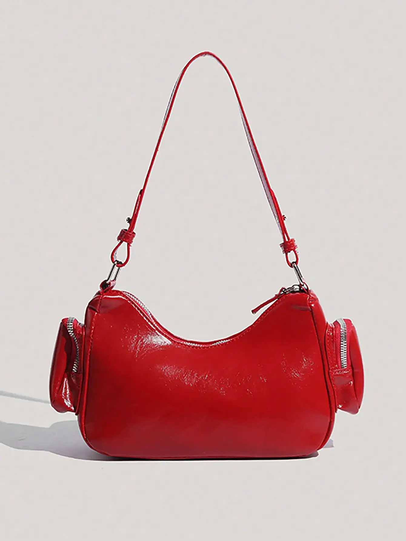 Y2K style motorcycle bag new fashion personality crescent bag sweet and cool hot girl shoulder bag Y250603