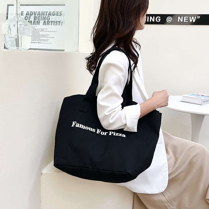 2025 New Simple Large Capacity Shoulder for Women Candy Color Trendy Handbag Niche Canvas Tote Bag