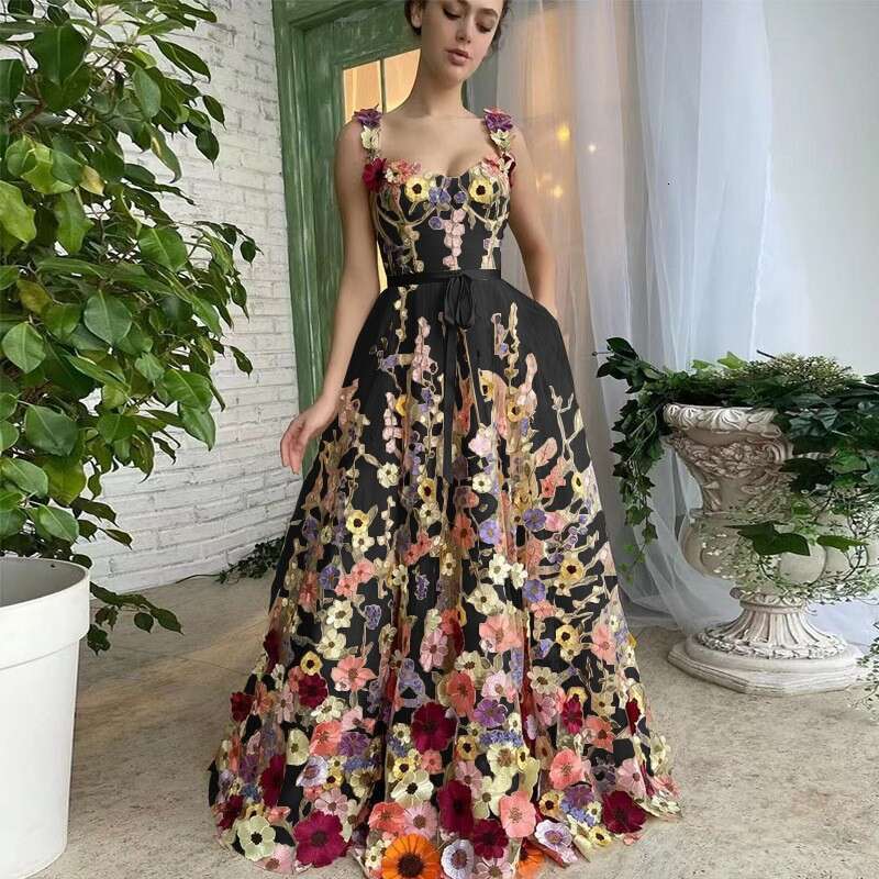 New Women's Fashion 3D Flower Embroidered Bodycon Sexy Dress B5