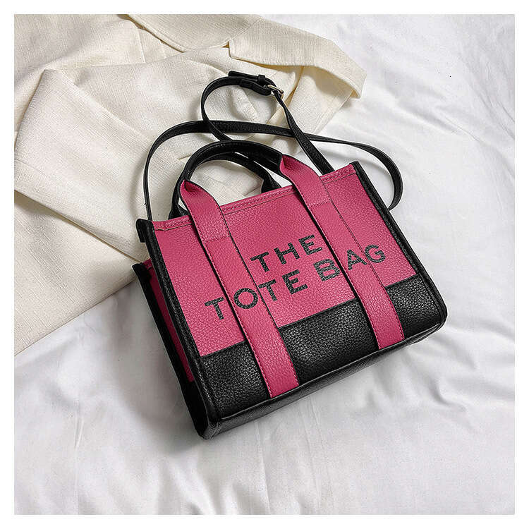 New Fashion Patchwork Color Block Tote Handbag Shoulder Crossbody High-Quality Women's Bag Large Capacity Commuter