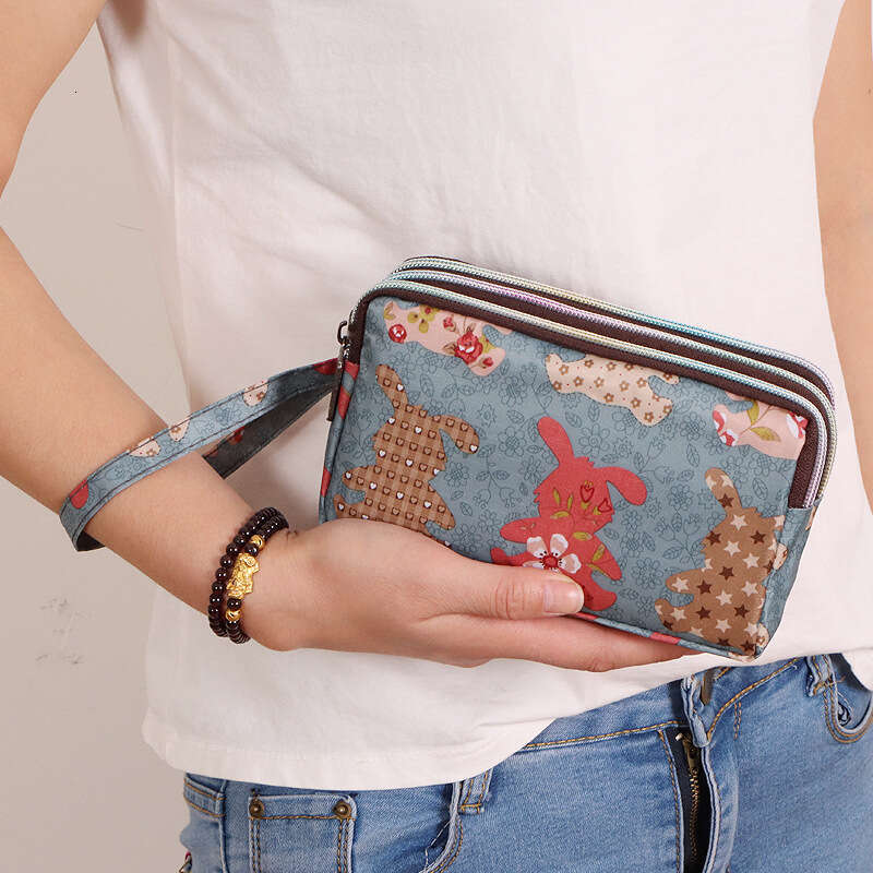 2024 New Women's Long Phone Wallet Clutch Bag Fabric Coin Purse Small Handbag for Women