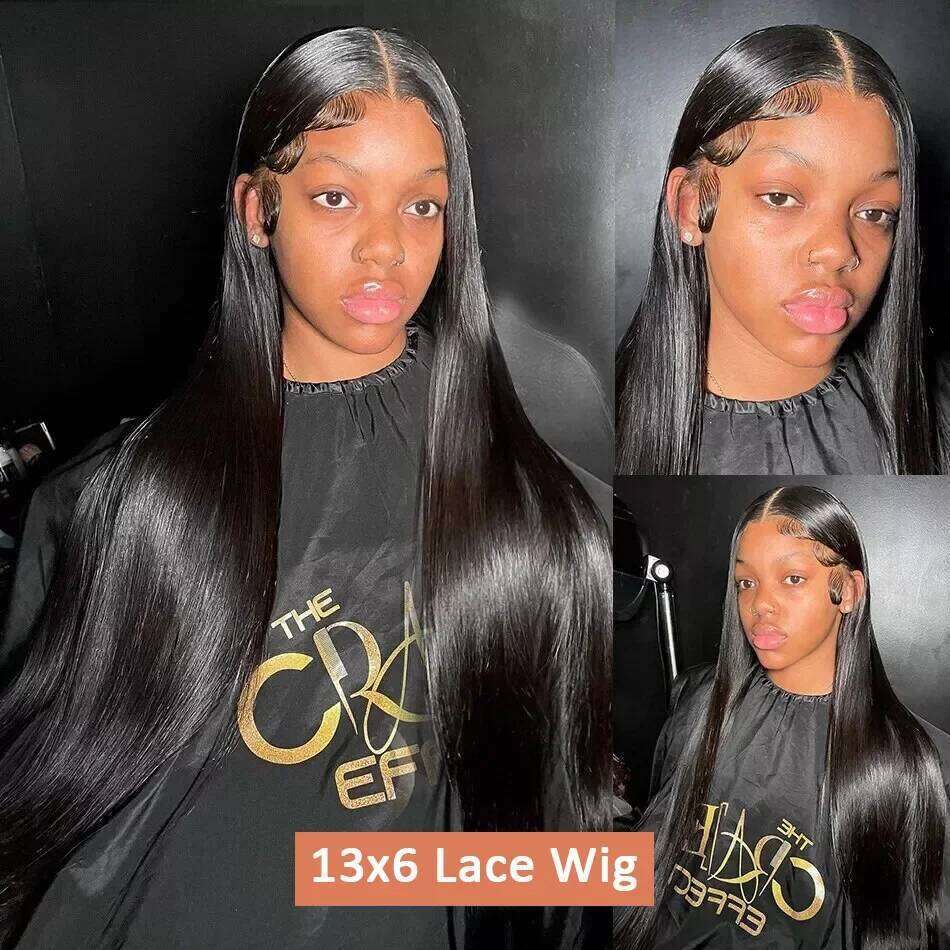 220 Density 13x4 13x6 HD Transparent Bone Straight 30 40 Inches Lace Front 100 Human Hair Brazilian Frontal Wigs For Women