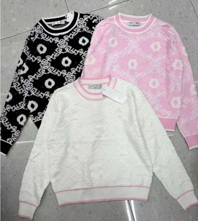 luxury sweaters womens long sleeve 3D towel embroidery knit jumper designer sweater women clothing