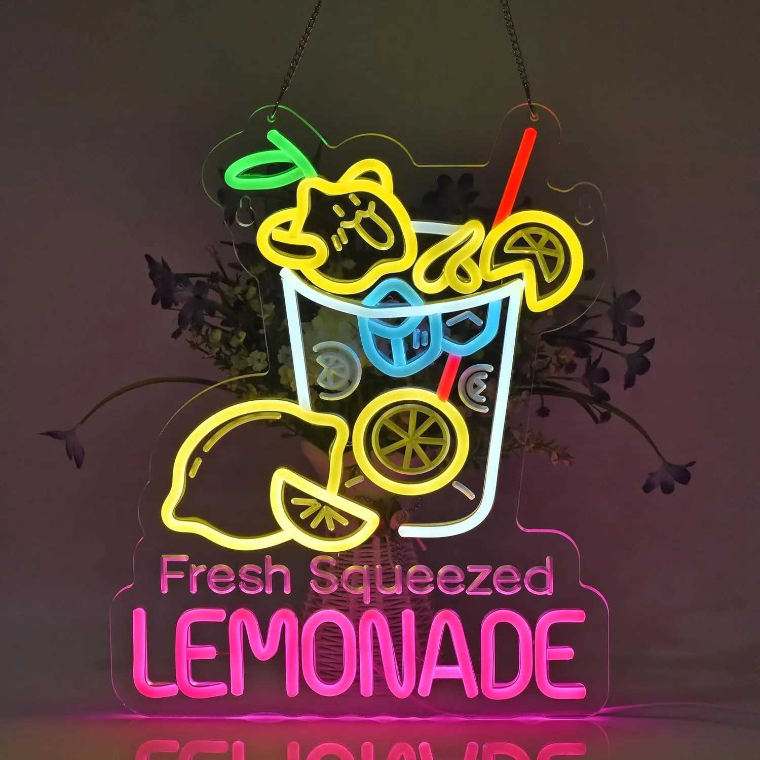 Lemonade Neon Sign USB Powered Ultra Bright Dimmable Neon Lights Hanging Wall Art Decor for Restaurant Shop Bakery Celebration XJ250602