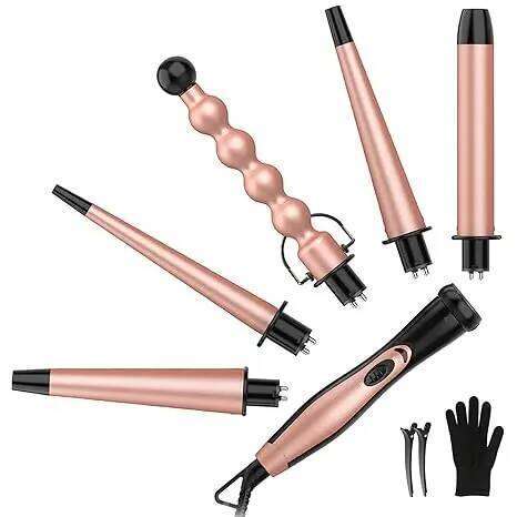 BESTOPE PRO 5 in 1 Set - Curling Iron with Interchangeable Barrels, Hair Curler Wand for Hairstyle