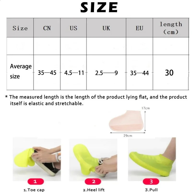 Rain Shoes Cover Waterproof Nonslip Thickened Wearresistant Latex Nondisposable Rainproof Portable Foot 250528
