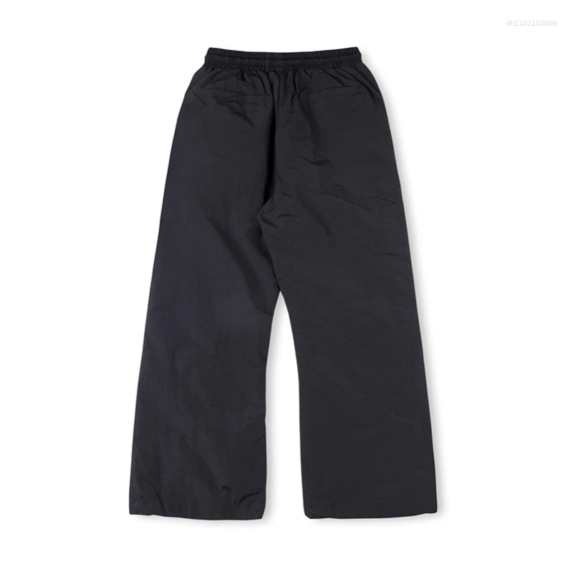Men's Pants High Street Double-breasted Striped Casual Drawstring Cargo For Men Embroidery Straight Loose Baggy Trousers